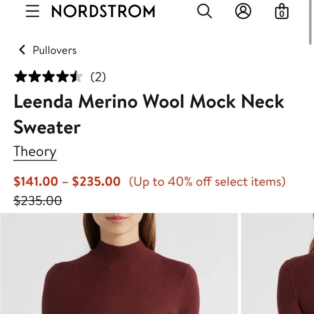 Theory cashmere mock neck sweater - Picture 5 of 5
